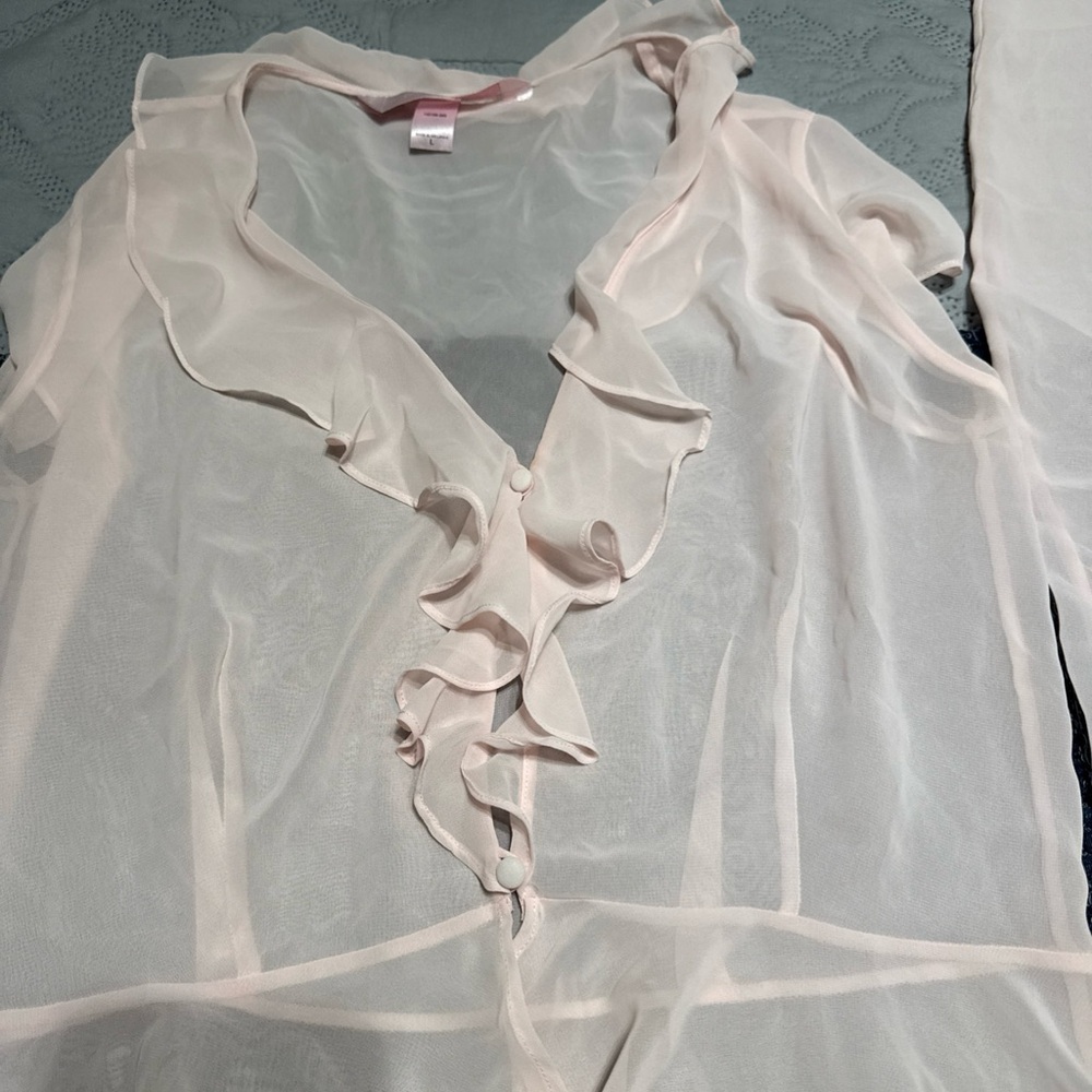 Victoria's Secret Sheer Pink Pajama Set - Picture 2 of 6